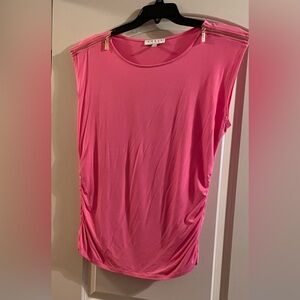 💞 CHAUS NEW YORK Pink Top sleeveless w 2 shoulder zippers NEVER WORN SZ:XL